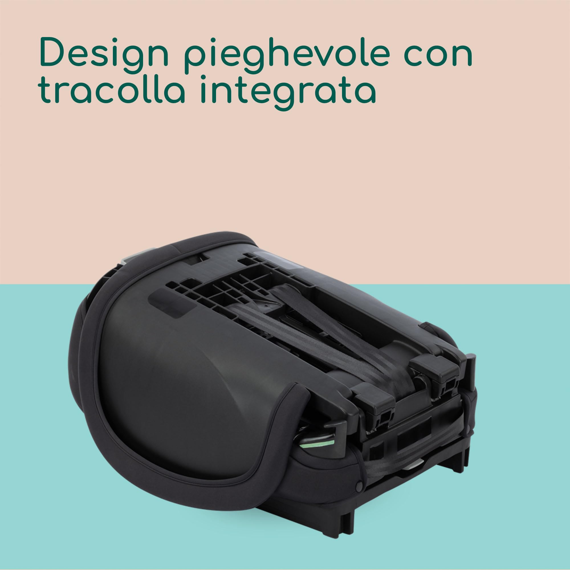 Bebeconfort Ever & Go i-Safe, Seggiolino Auto 9-36 kg Evolutivo, 15 Mesi - 12 Anni, 76-150 cm, Seggiolino Auto Pieghevole ISOFIX, Leggero e Compatto (4.9kg), 15 Posizioni Poggiatesta, Full Black