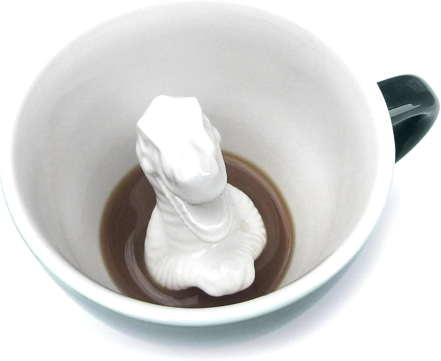 Creature Cups T-REX Ceramic Cup (11 Ounce, Dark Green) - Hidden 3D Animal Inside Mug - Drinkware Gift for Dinosaur, Jurassic, Coffee & Tea Lovers