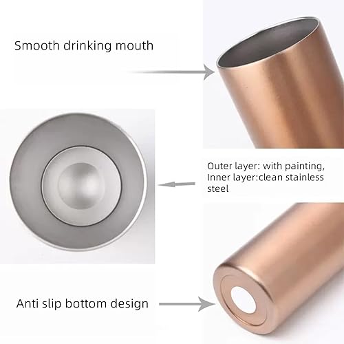 Miniatura 4 de Vaso delgado de acero inoxidable 188 de doble pared con popote y tapa, taza de viaje aislada que mantiene la bebida fría y caliente (blanco, 20