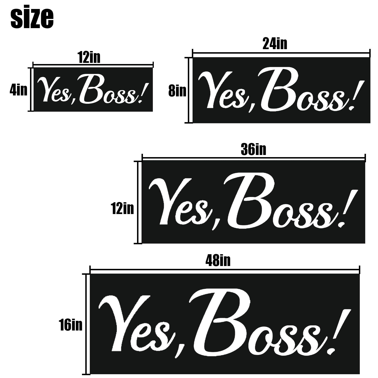 Letrero de pared de metal divertido con texto en inglés «Yes Boss», placa