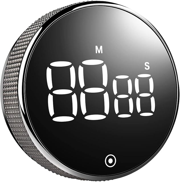 Gvtufeil Digital Kitchen Timer, Visual Rotary Timer with LED Digital Display Magnetic Countdown Countup Timer for Classroom Cooking Fitness Baking Studying Teaching, Easy for Seniors and Kids to Use