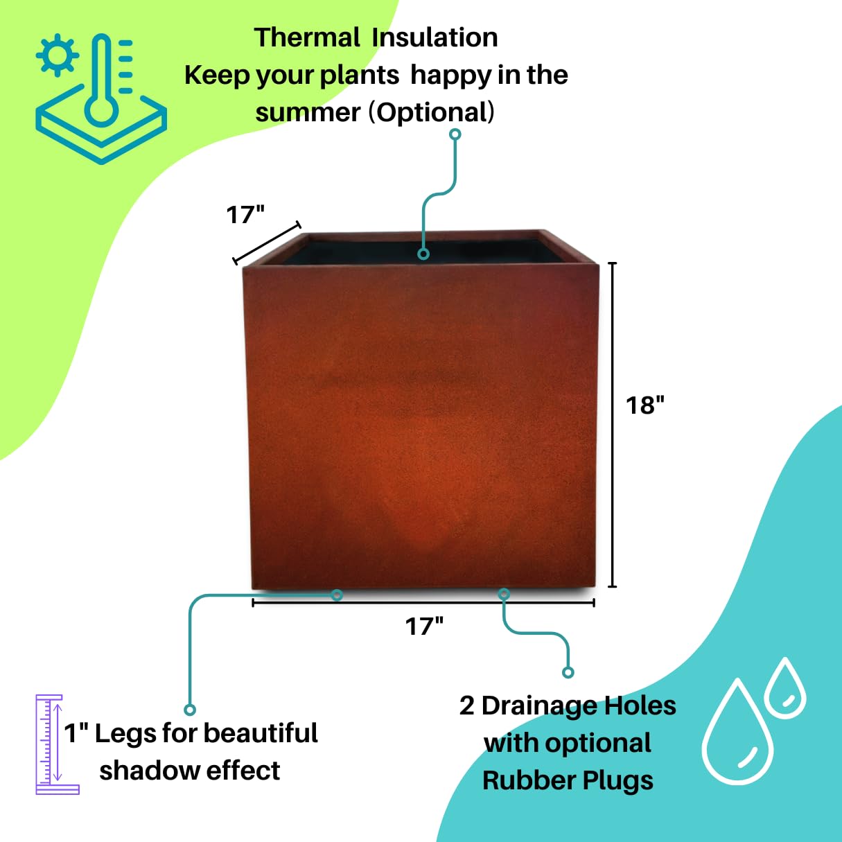 Amazon.co.jp: Watbick Corten スチールプランターキューブ スクエア
