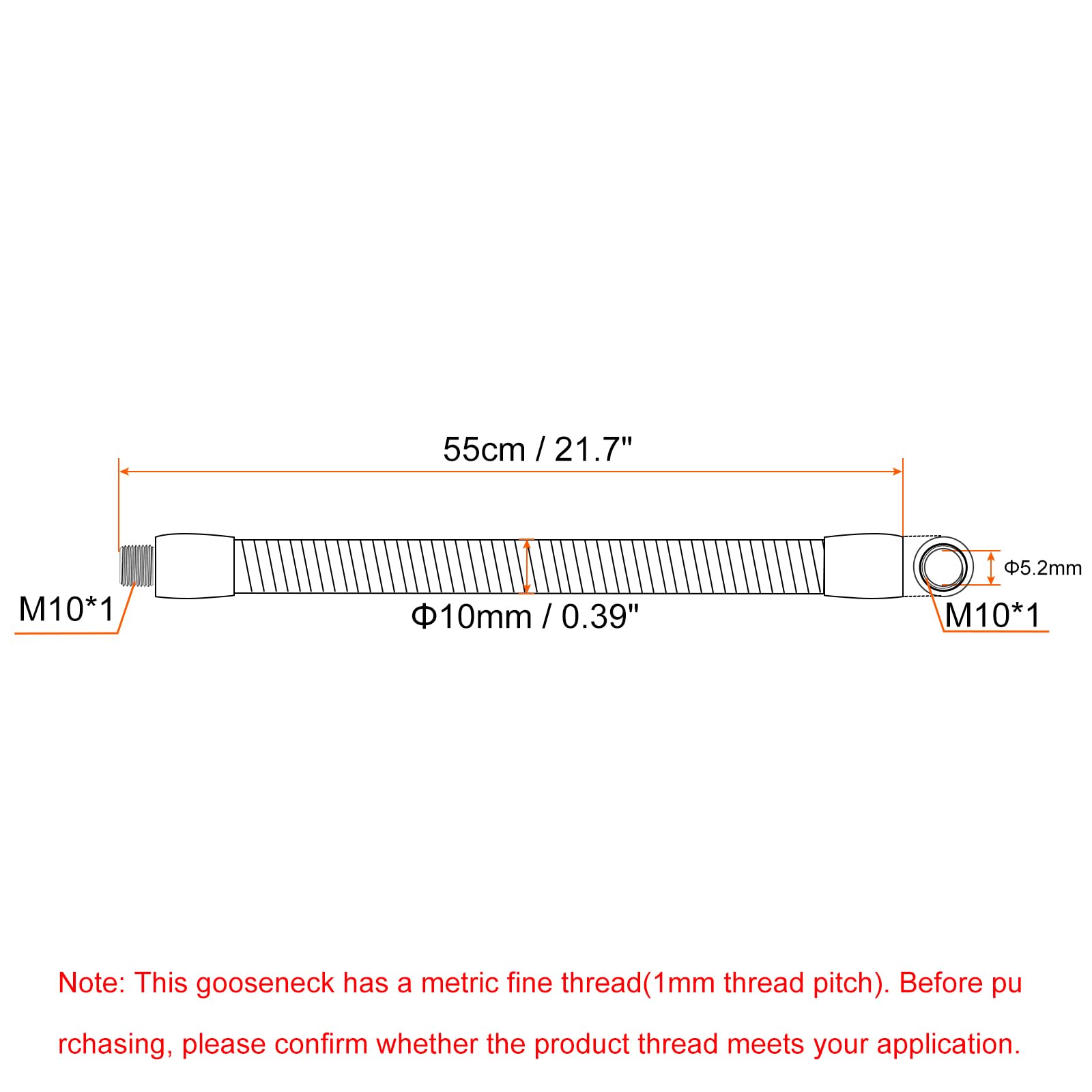 PATIKIL 21.7" Universal Gooseneck Hose - Image 2
