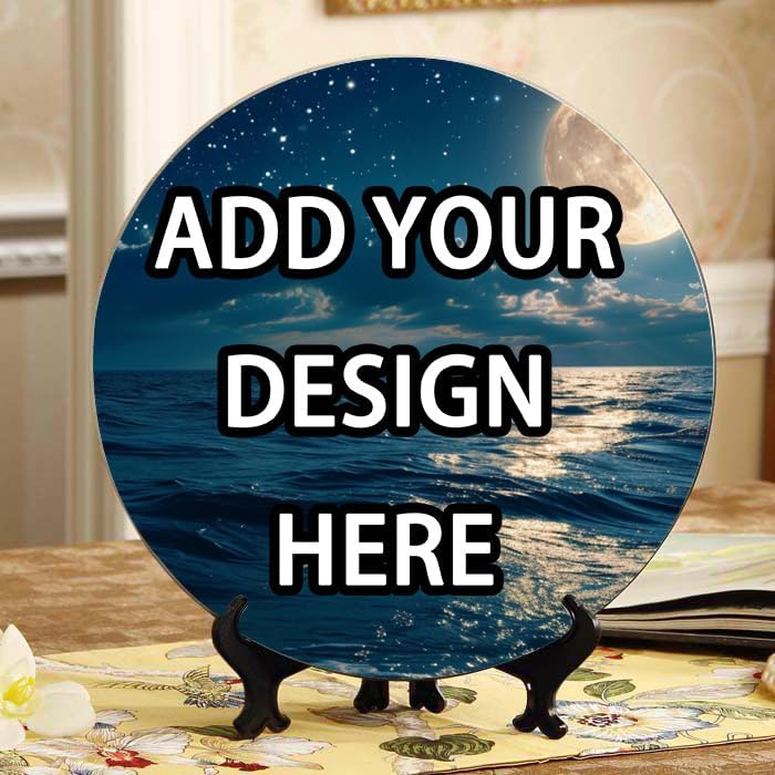 Artwork Panda 10-inch Ceramic Plate for Wall Display or Tabletop, with Stand & Hook DP-832736898