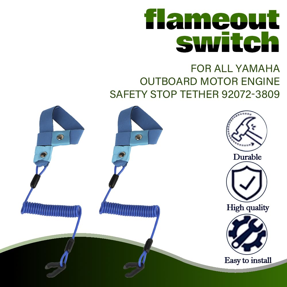 Jet Ski Lanyard MOPASEN Boat Lanyard Kill Switch - Marine Safety Tether For  Yamaha Outboard Motors & Jet Skis Marine Safety Stop Switch