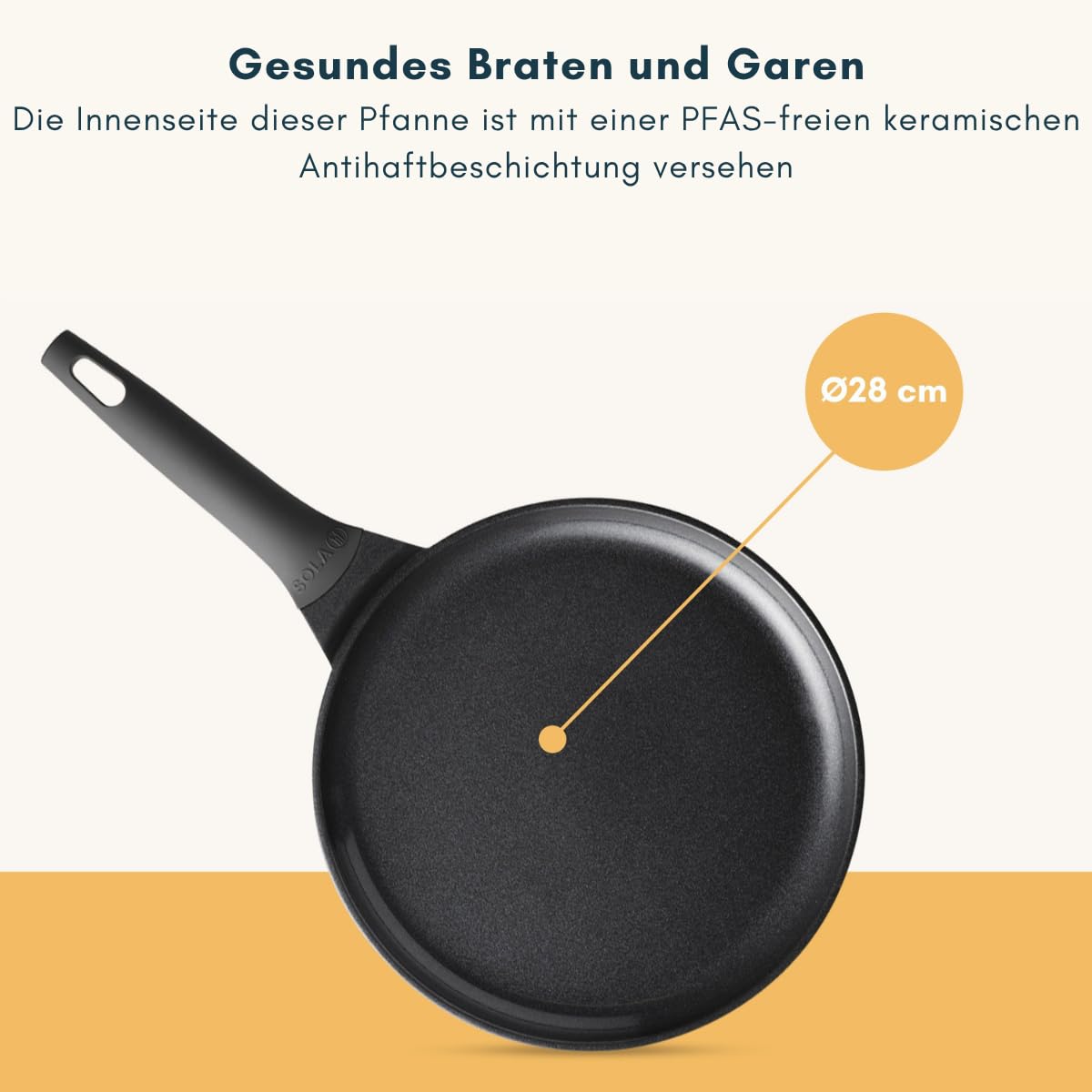 Sola Crepepfanne/Pfanne für Crêpes Ceramic Deluxe ø 28 cm - Induktionsgeeignet - Keramische Antihaftbeschichtung