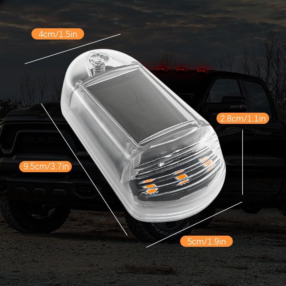 VISIOLEX 5 Pcs Solar Cab Lights, 2025 New No Drill Solar Cab Lights for Trucks 7 Colors Truck Cab Lights, LED Lights Vibration Sensor Dome Light App Controls (Color-Transparent)