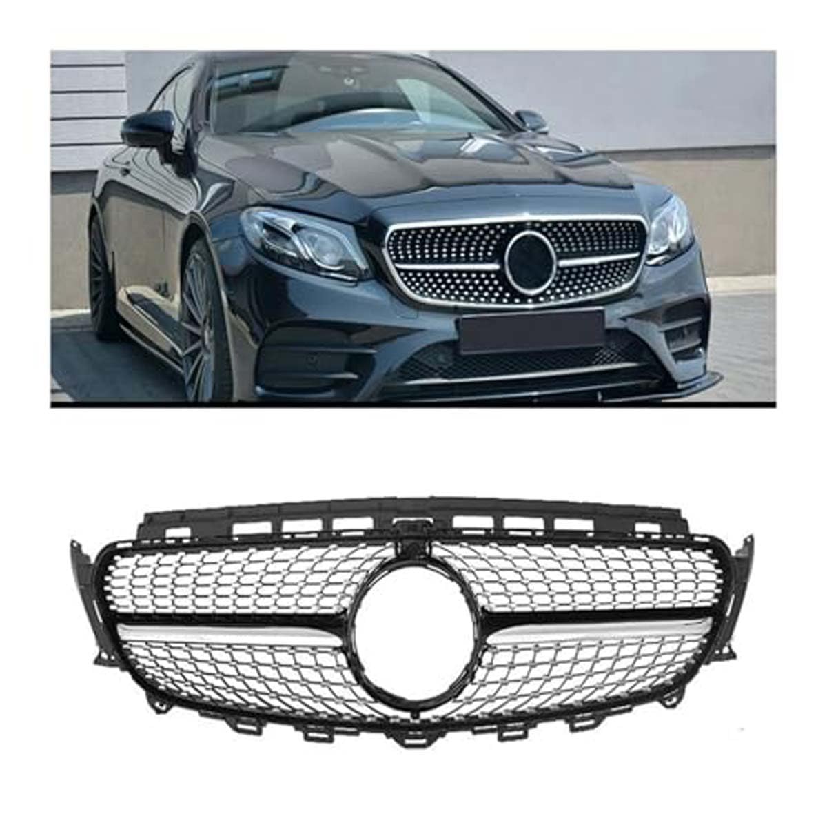 BXQDAM Front grille,Compatible with Mercedes-Benz W213 E200 E300 E400 2016-2020,Front grille parts