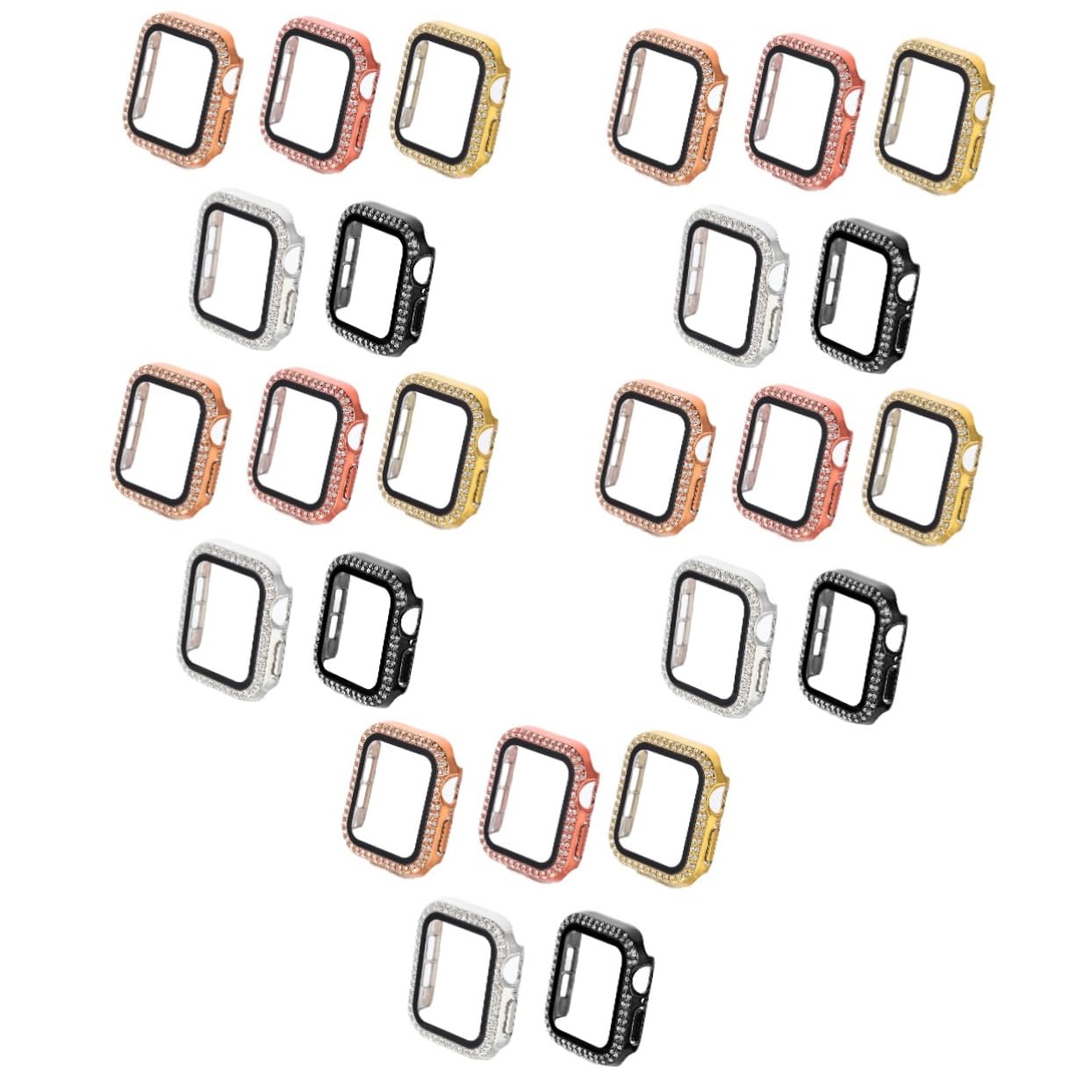 Gadpiparty 25stücke Teiliges Uhrenhülle Mit Gehärteter Folie Praktischer Schutz Für Watch Kompatibel Mit Rosé Und Roségold Anti-Kratzer Glitzer Design