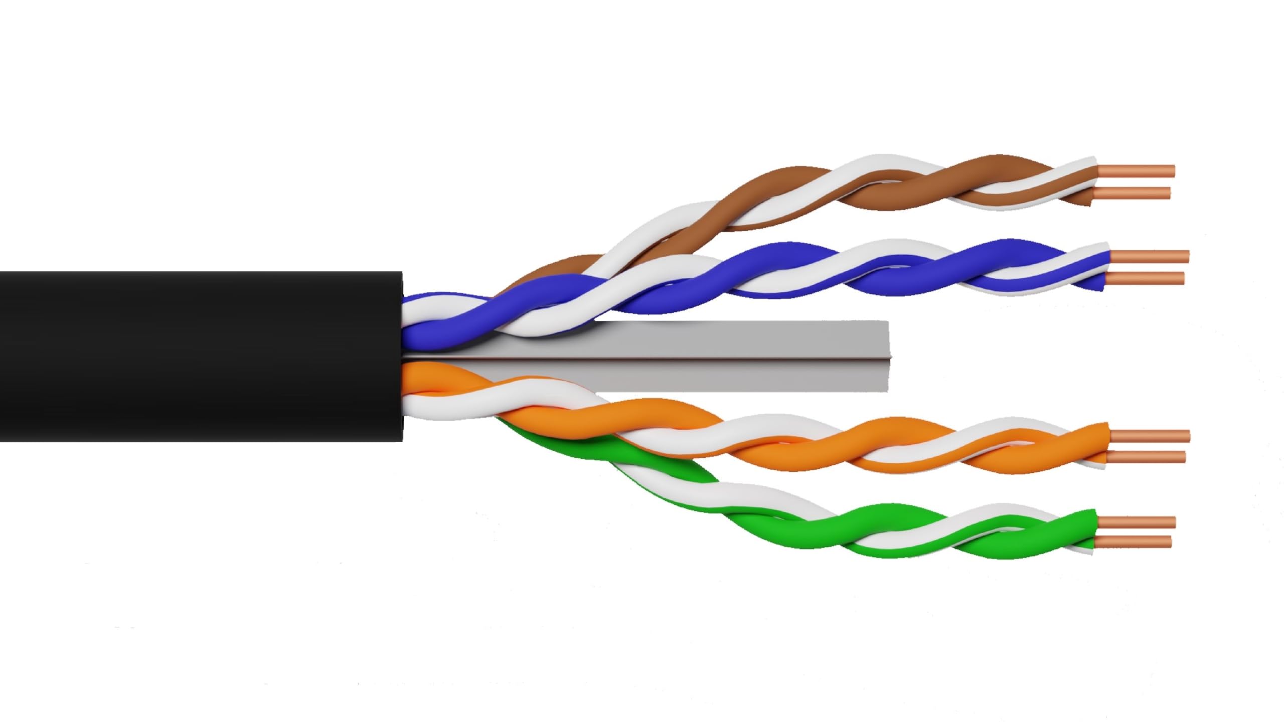 LINK LK305U6EST - Cavo di rete categoria 6 U/UTP per esterni (305 metri, nero) – Conduttori solidi in rame AWG24 con guaina HDPE resistente ai raggi UV – Conforme a ISO/IEC 11801 e TIA/EIA 568C.2