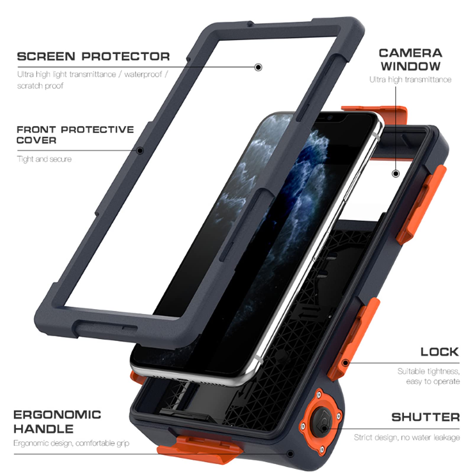 Custodia Impermeabile Smartphone, IPX8 15m Subacquea Porta Custodia Cellulare, per Telefono Cellulare Universale da 4,7-6,7 Pollici