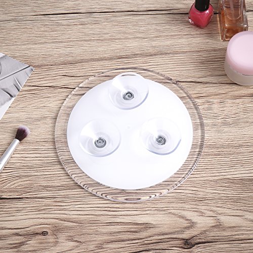 Frcolor 10X Magnifying Mirror with 3 Suction Cups Cosmetic Make Up Mirror Folding Pocket Mirror 5.9 Inch (White)