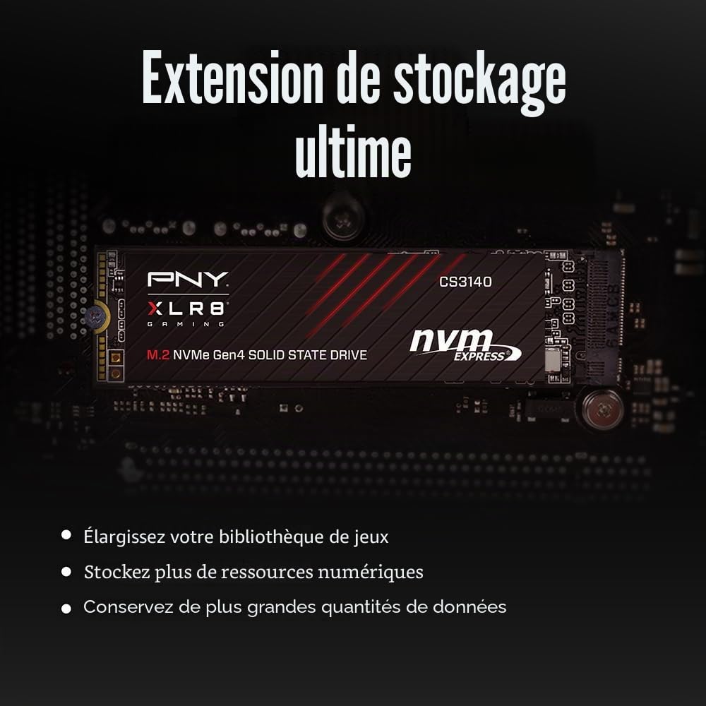 Dysk SSD PNY XLR8 CS3140 4 TB M.2 2280 PCI-E x4 Gen4 NVMe (M280CS3140-4TB-RB)
