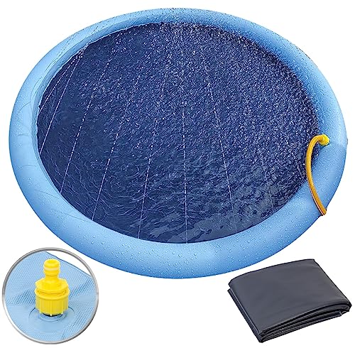 infactory Wasserspielmatte Kinder: Wasser-Spielmatte für Kinder & Hunde, Schlauchanschluss, PVC, BPA-frei (Wasserspielmatte Garten, Haustier-Sprinkler-Pad, Gartenschlauch)