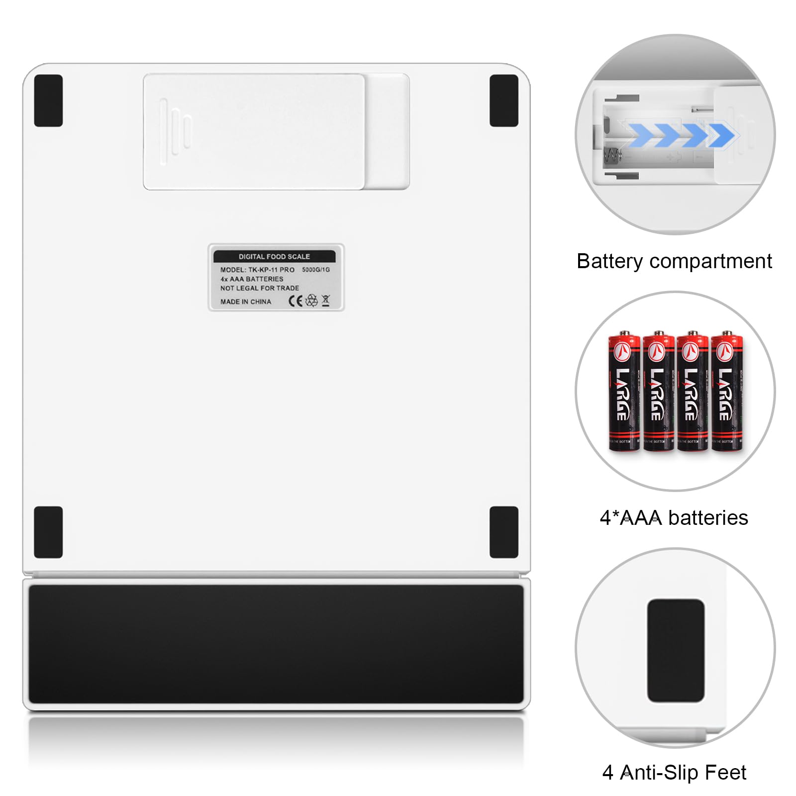 THINKSCALE Báscula digital de cocina, báscula de acero inoxidable de 11 libras con pantalla extraíble, precisión de 1 g para hornear, cocinar, preparar comidas, conversión de 6 unidades