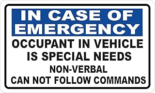 StickerTalk Occupant in Vehicle is Special Needs Magnet, 5 inches by 3 inches