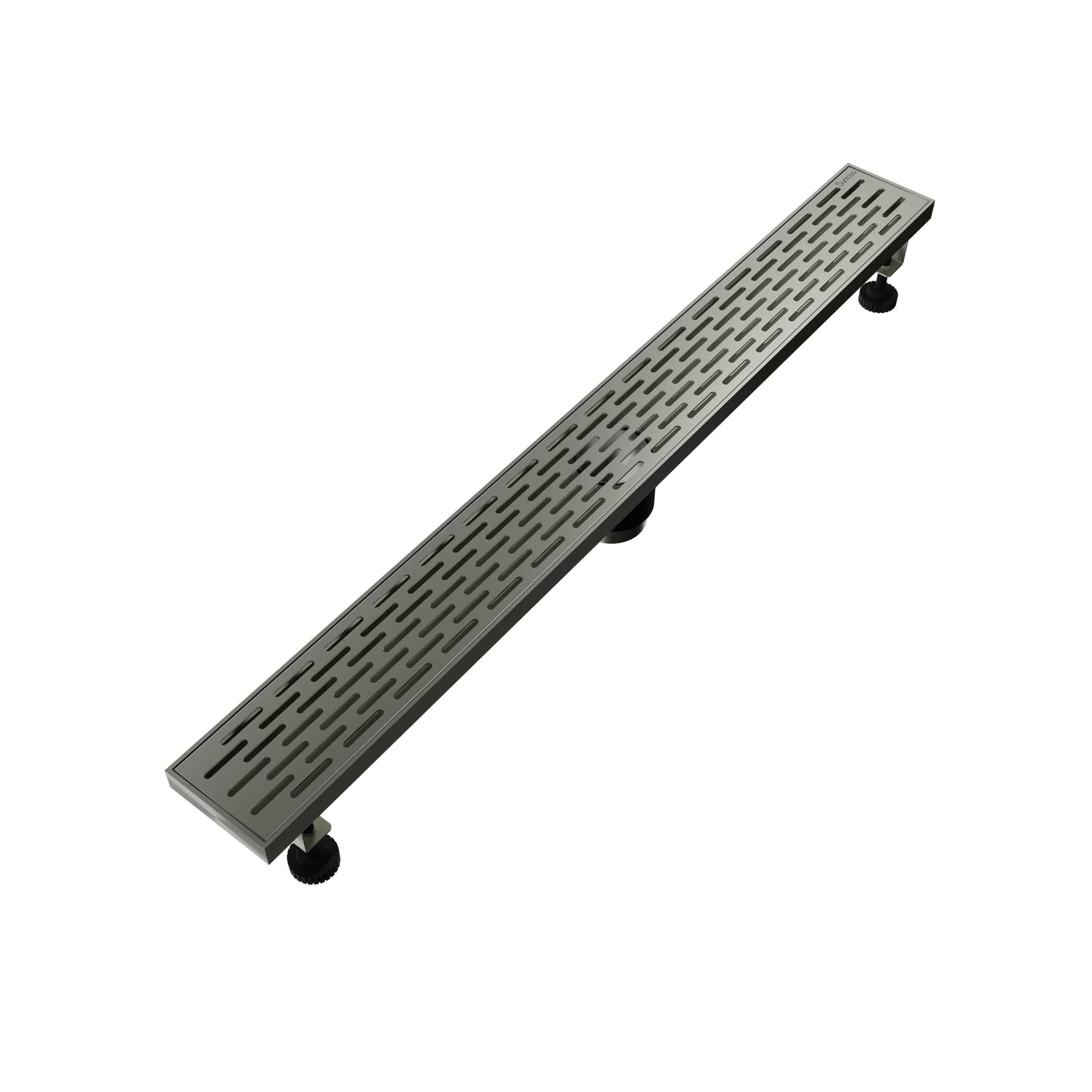 SunrosaLinear Shower Drain 36 inch, Floor Drain with Removable Pattern Grate, 307 Stainless Steel Rectangular Linear Drain with Hair Strainer in Brushed Nickel