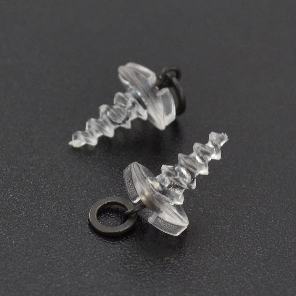 Viti Esca 15mm Per Pesca Carpa - 10 Pezzi Terminali Girevoli Neri In Acciaio Inox (3 Stili)