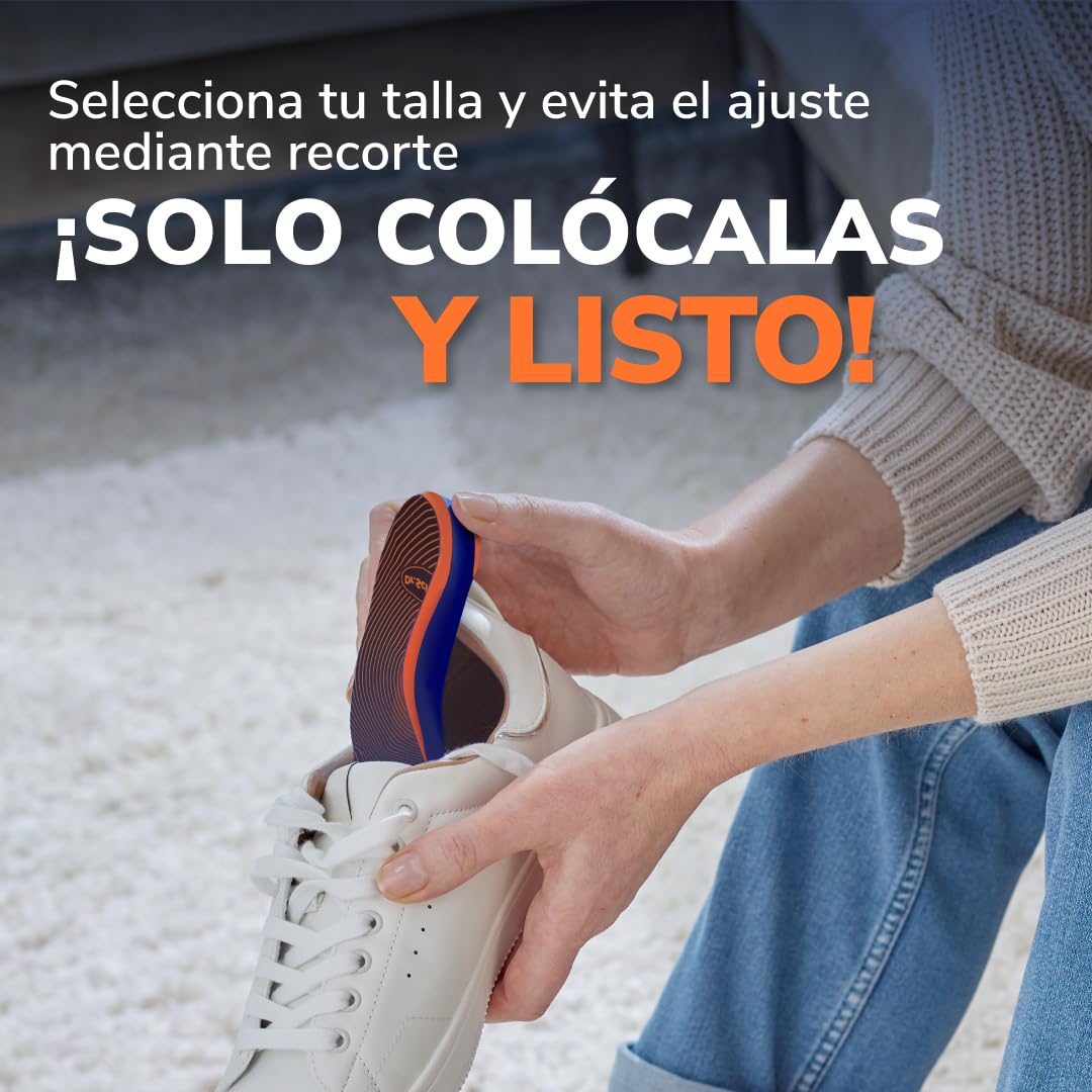 Dr. Scholl’s Advanced Pain Relief Plantillas Ortopédicas Hombres/Mujeres, resistentes para zapatos y botas, alivio fascitis plantar, soporte arco, pies planos, absorción impactos, soporta hasta 150kg