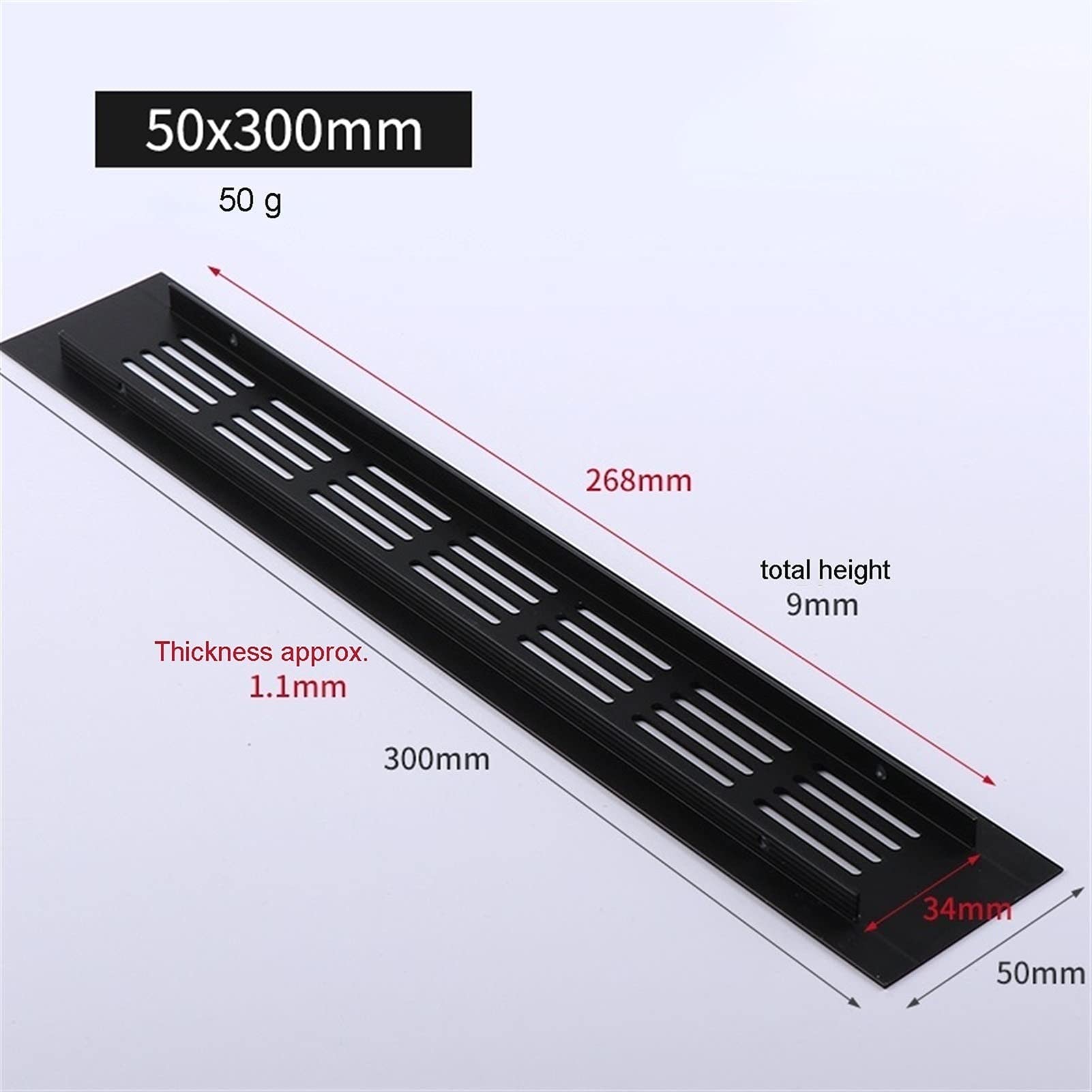 Lüftungsgitter Deckel Heizkörpergitter, Lüftungsgitter, atmungsaktives Netz aus Aluminiumlegierung, schwarzes Schranklüftungs-Abluftkühlgitter(80x100mm)