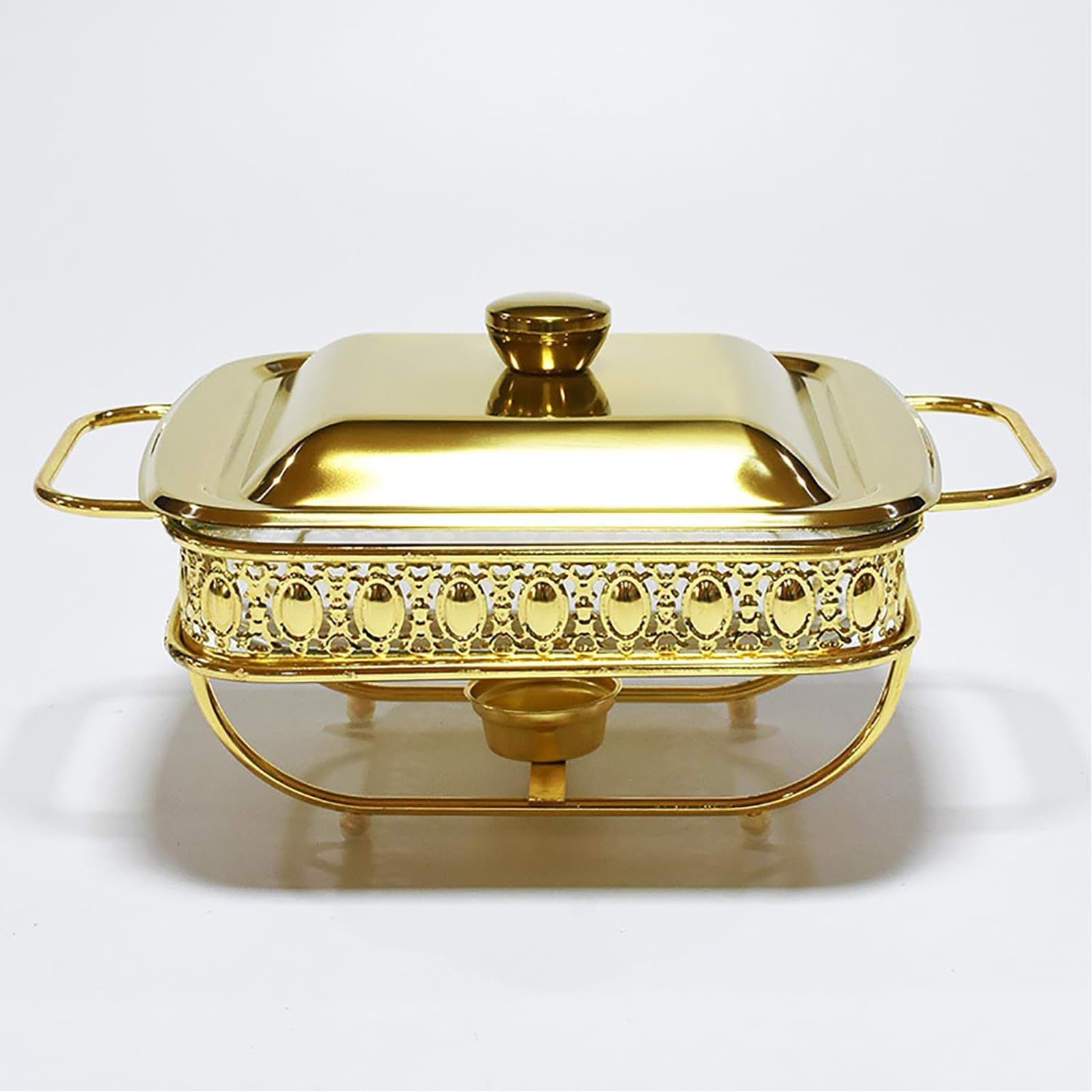 Set da buffet con pentole calde Set da buffet premium con pentole calde da 2 litri, contenitore scaldavivande con coperchio e set scaldavivande per buffet, scaldavivande per buffet per feste all'aper