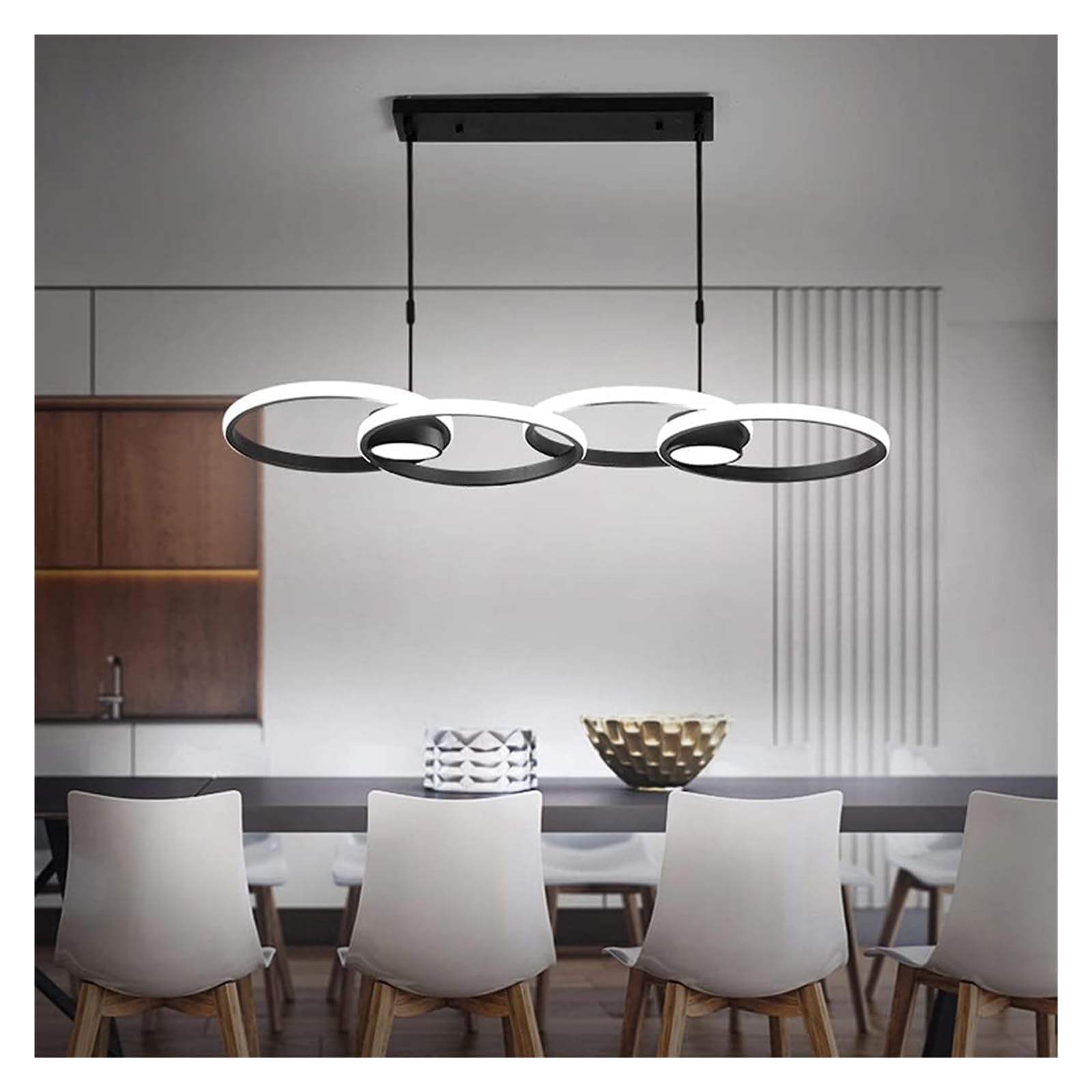 Lustre gradation salon haut de gamme en aluminium or Dolphin Waves