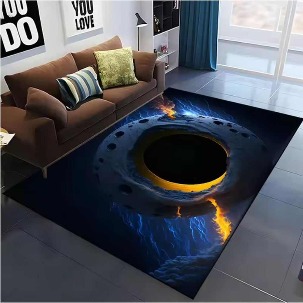 Tapis de trou noir étoilé 60x90cm antidérapant pour déco salon et chambre