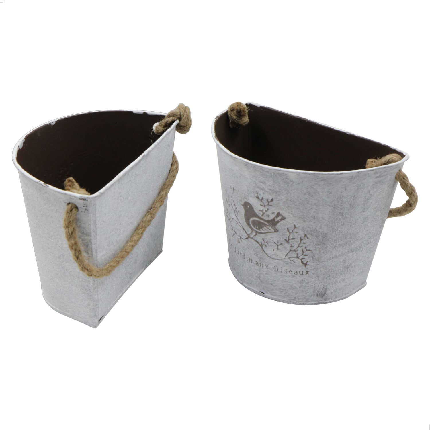 Blumenkorb Pflanzgefäße Hängetöpfe Blumentopf Wandvase Halbrunde Hängende Blumenkübel Innen und Außen Wand Hänge Dekoration für Innenhof Gartendekoration Sukkulenten Kräuterwand, 2 Stück