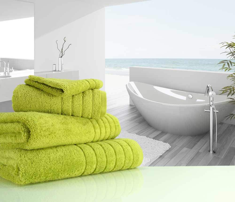 linenHall Luxury 650gsm Sea Grass Green Towel Range (Face Towel 30cm x 30cm (Pack of 6pcs)