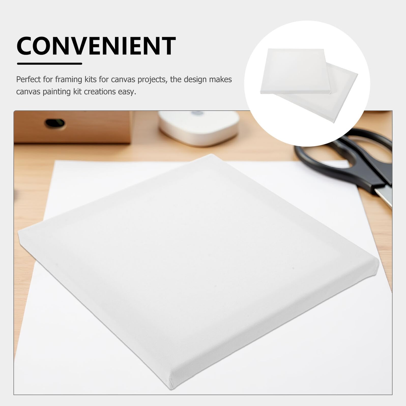 Healvian 10 Pièces Lot de 10 Toiles D'artiste 20x20 Cm en Coton 100% Cadres en Bois Intégrés, Supports Vierges pour Peinture à L'huile et Acrylique, Kit de Toile pour Atelier Créatif et