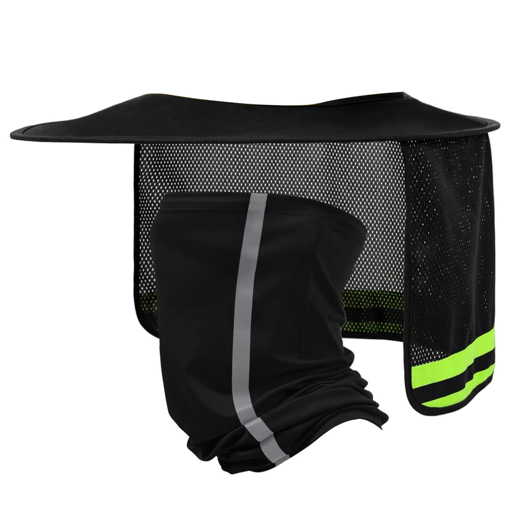 Hardhat Sun Shade|Hard Hat Sun Shade Full Brim, 1 Set High Visibility Hardhat and Neck Gaiter Bandana Face Scarf, Foldable Hard Hat Visor