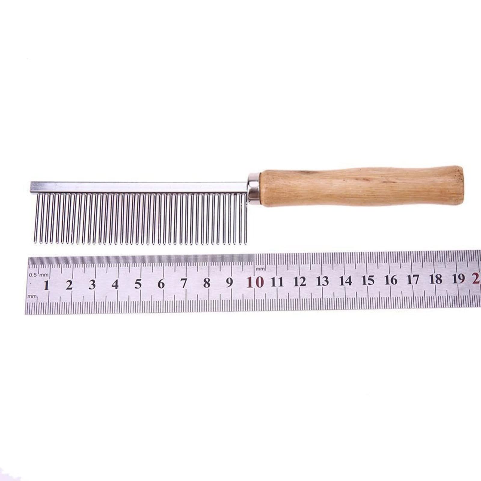DieffematicSZ Peine Peine de Aguja de una Sola hilera de Acero Inoxidable para Perros de Madera de Madera para Mascotas