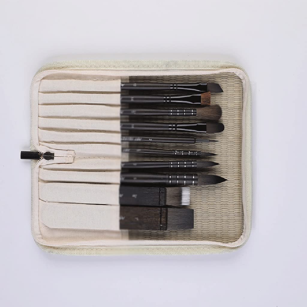 Lot de 10 pinceaux Aquarelle Multifonctions pour Cheveux, Outils d'art Acrylique