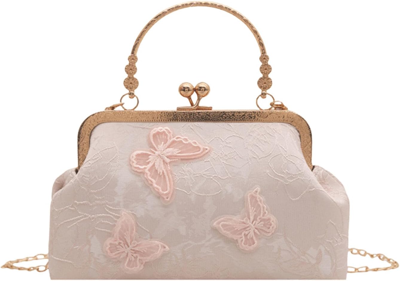 Women Evening Bag, Elegant Embroidery Butterfly Clutch Purse, Vintage Crossbody Shoulder Bag, Bridal Wedding Handbag