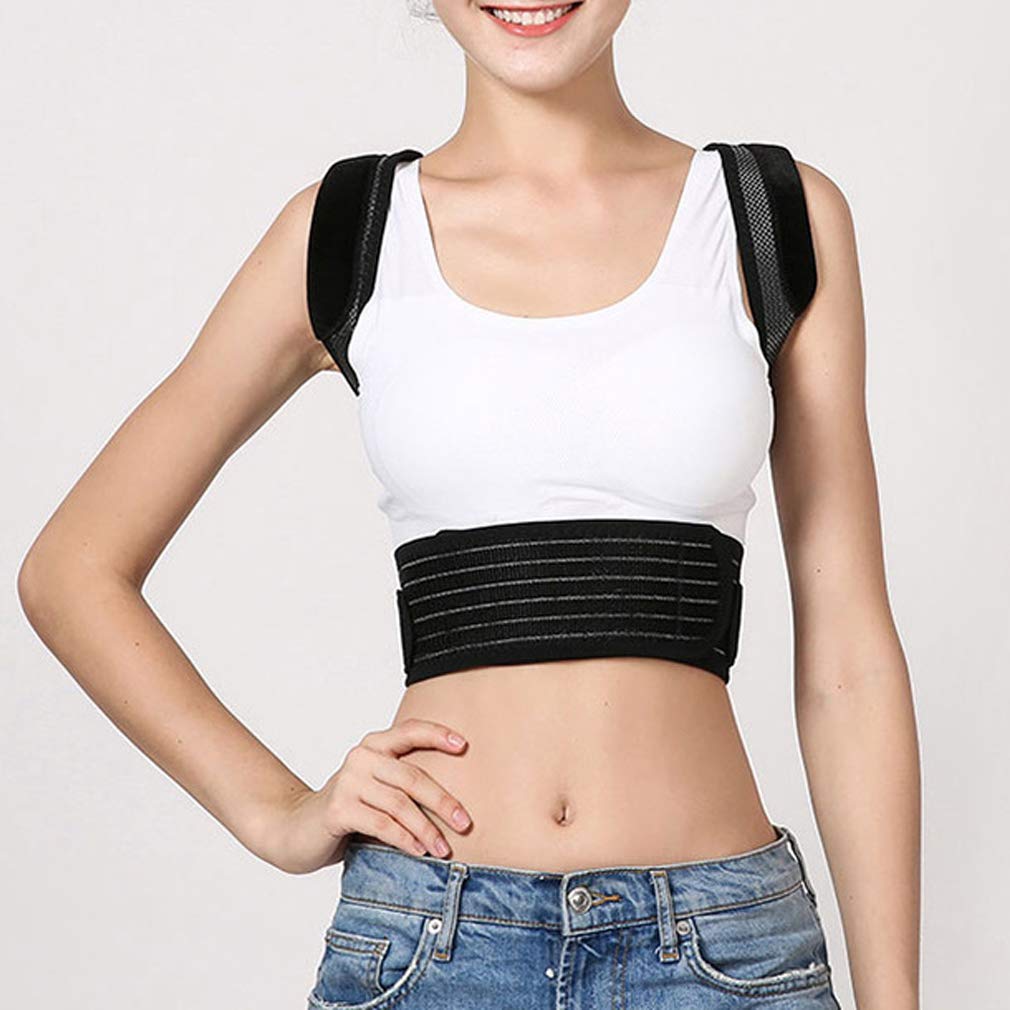 Bene Correttore Postura Uomo Donna, Fascia Posturale Spalle e Schiena Regolabile Supporto per Schiena Dritta e Raddrizza Spalle Migliora la Postura Unisex, L