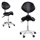 Saddle Stool Chair with Back Support Upgrade Seat Height Adjustable(20.4-25.1