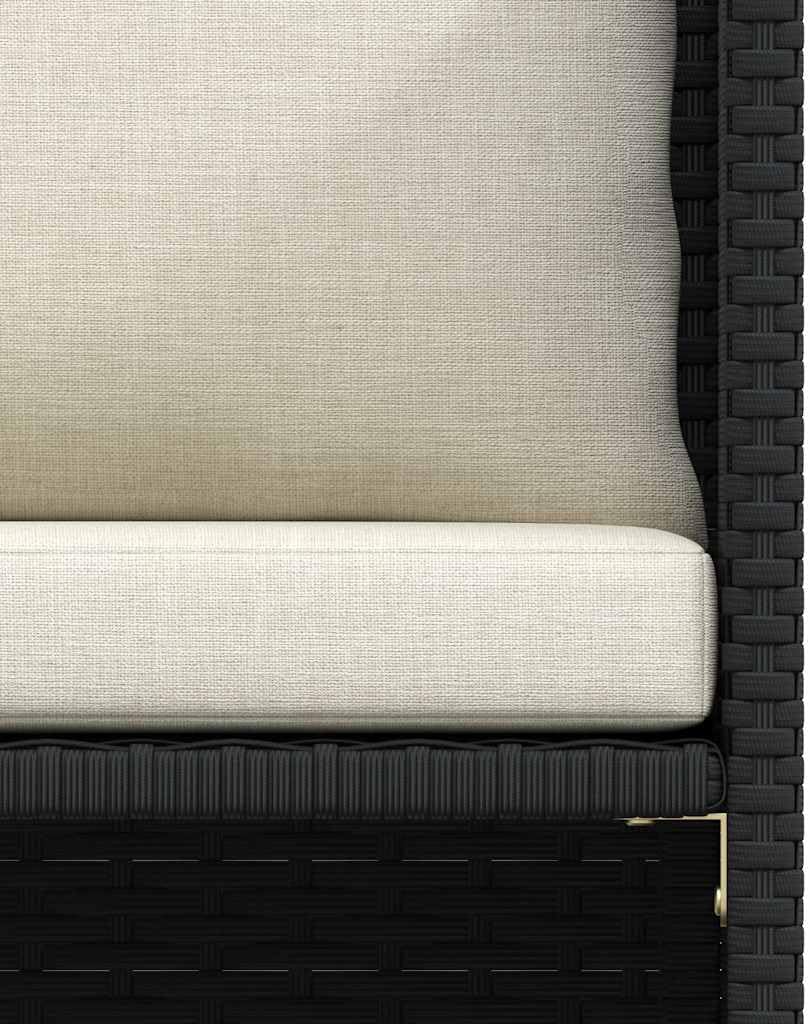 vidaXL Outdoor Patio Sofa with Cushions - Stylish & Functional Black Poly Rattan Garden Seat with Removable Cream White Cushions, Weather-Resistant & Lightweight