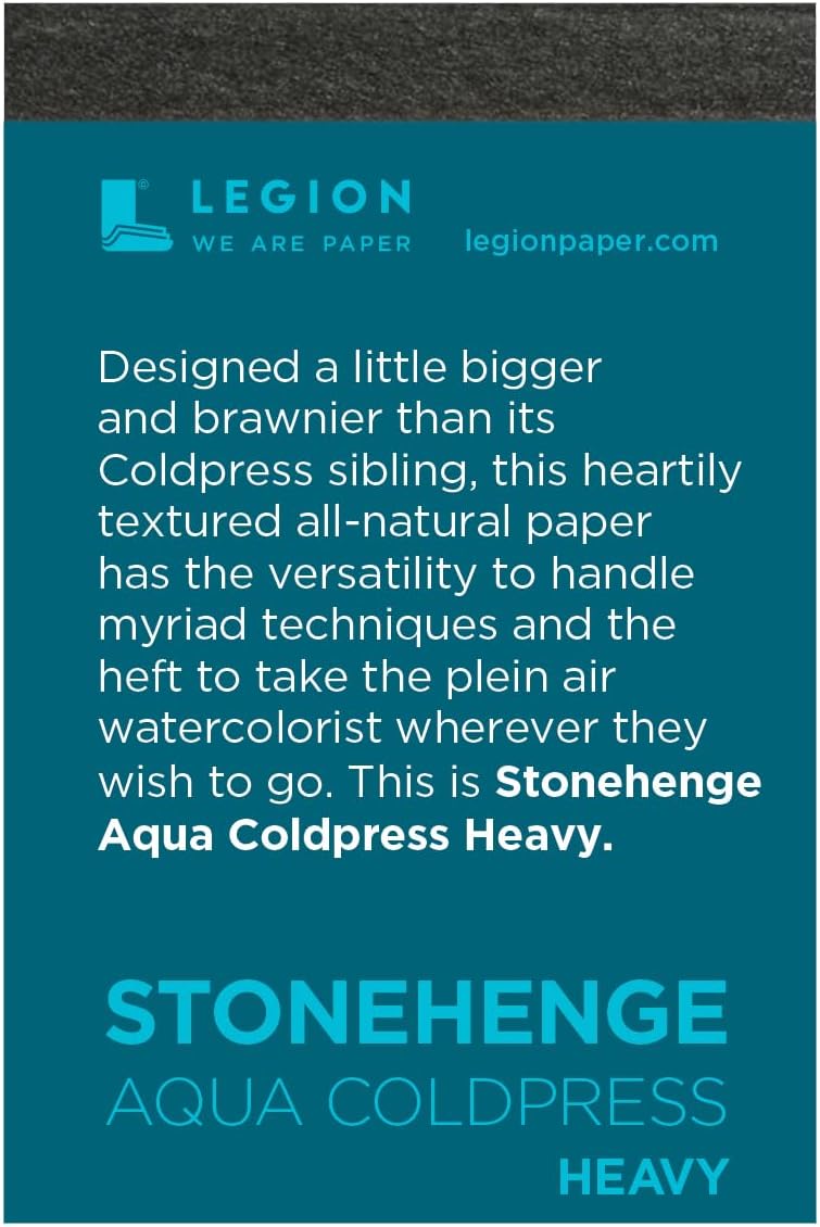 Stonehenge Aqua White Heavy Weight Mini Pad, 300lb, Coldpress, 2.5 x 3.75 Inches, 5 Sheets for Wet and Dry Media