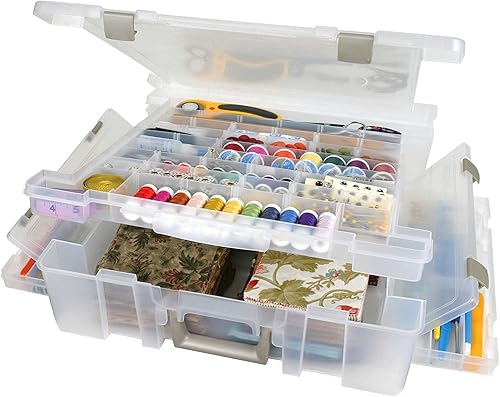 ArtBin 6981AB Super Satchel Deluxe Base dividida, organizador grande portátil de arte y manualidades con cajones, 1 estuche de almacenamiento de