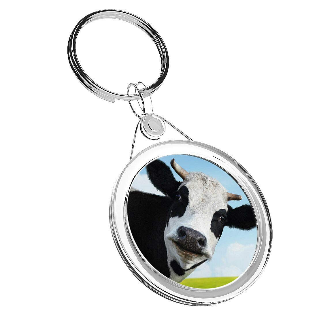 Destination Vinyl Keyrings Unisex Kids Multi 1 X Black White Cattle Cow - Keyring Ir02 Mum Dad Kids Birthday #8273