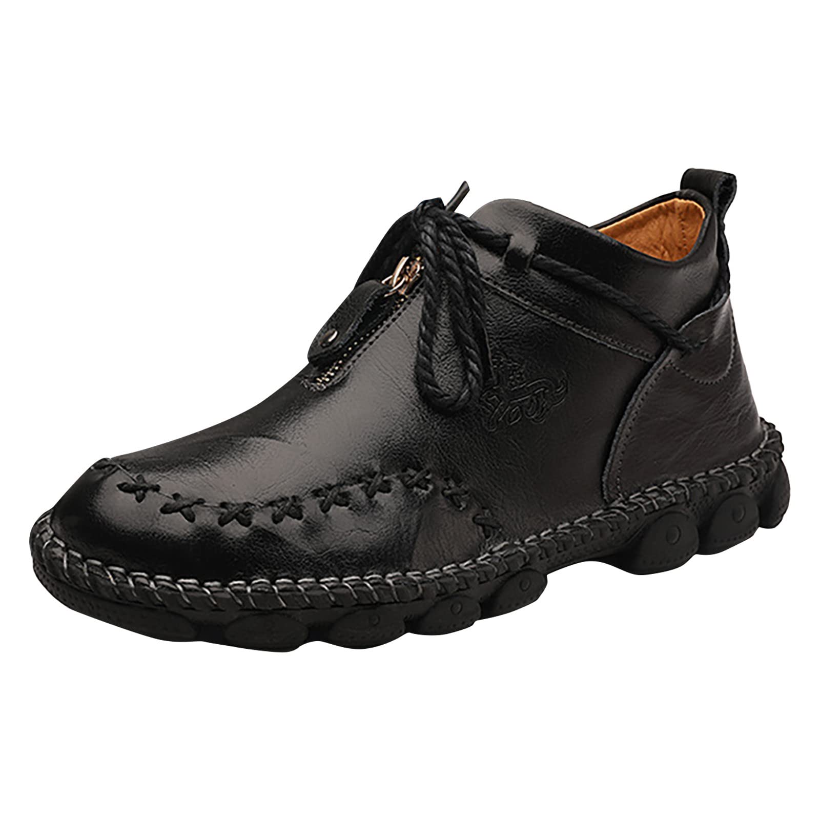 Scarpe da ginnastica da uomo in pelle ortopediche di alta qualità, impermeabili, per attività all'aperto, per il tempo libero e il lavoro