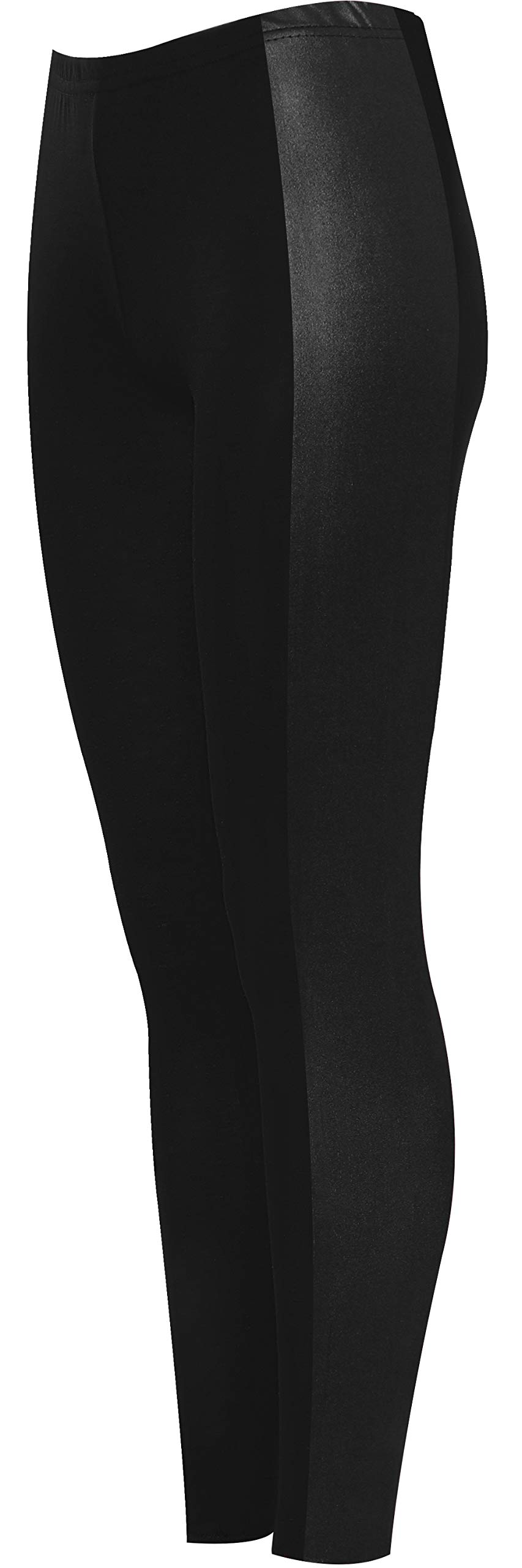 Wearall Women's Wet Look Print Side Stripe High Waist Leggings Animal Tartan - 24-26