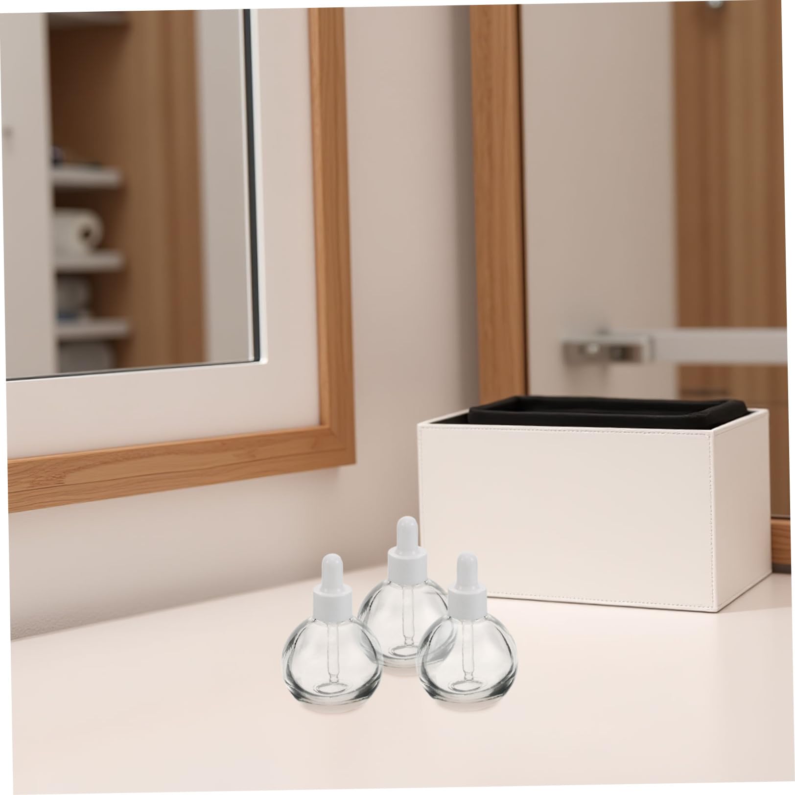 12 Piezas Frasco Gotero Esférico de Vidrio 30ml para Líquidos | Cierre con Piezas de Silicona y Plástico, Formato Vacío, Uso en Perfume y Cuidado Personal