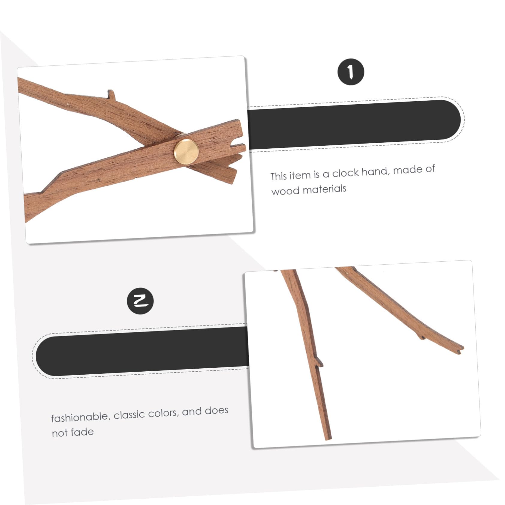 Gadpiparty 25sätze Teiliges Holz Uhrzeiger Für DIY Wanduhr Robuste Langlebige Holzzeiger Mit Kupferhülsen Idealer Ersatz Für Defekte Uhrzeiger Einfache Installation Für Uhren