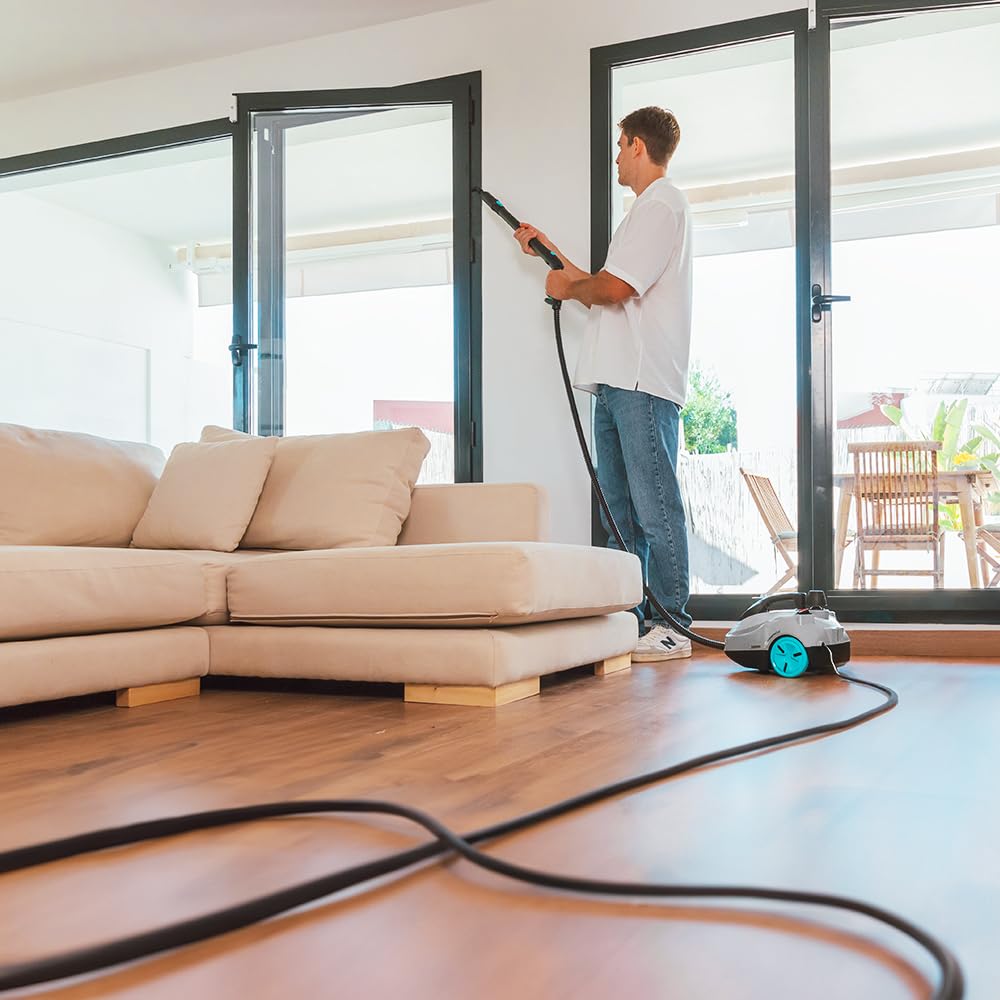 Cecotec Vaporeta de Trineo Hydrosteam 2000 Easyhome Max, 2000 W de potencia, 60 g/min, 5 bares de presión, 7,5 m radio acción, Depósito XXL 2 litros, 150 min ininterrumpidos, kit Accesorios