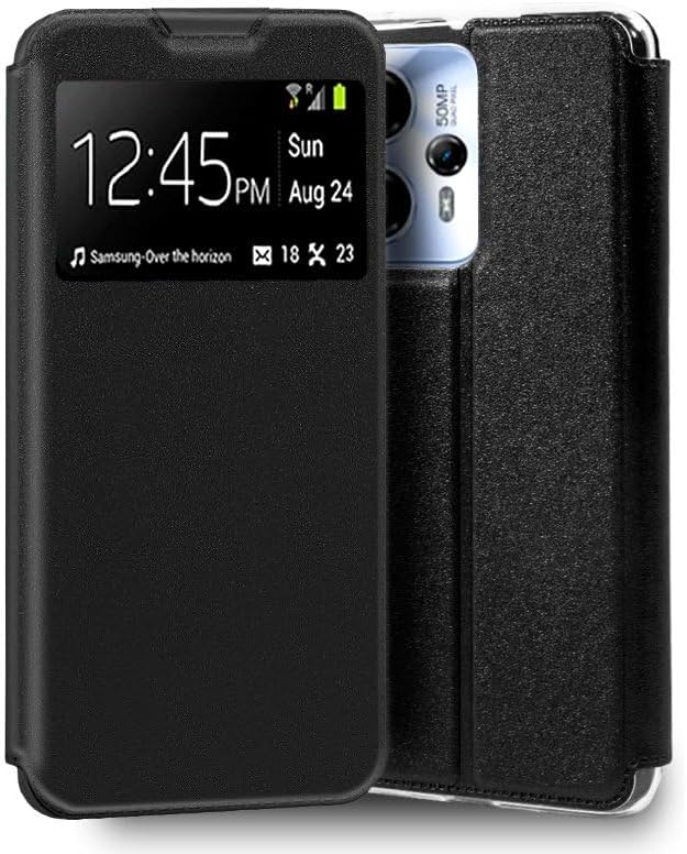 Cool Flip Cover Case for Motorola Moto G13 / G23 Smooth Black
