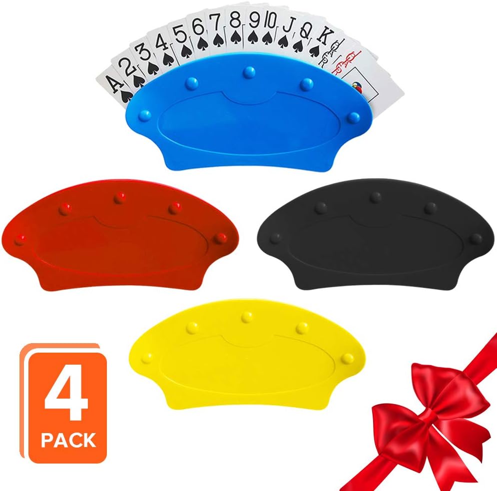 XGATML a mcyiqihai SanRocFun Playing Card Holders Plastic Hands Free Standing Plastic Playing Card Holder 4 Pack