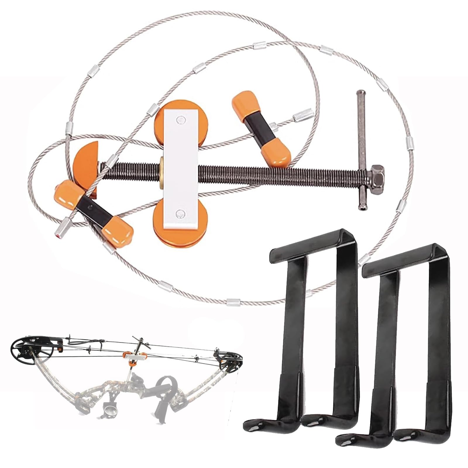 Archery Compound Bow Press, Quad Limb L Brackets, Portable Handheld Archery Bow Press Quad Set for Outdoor Shooting Hunting, Compound Bow Press