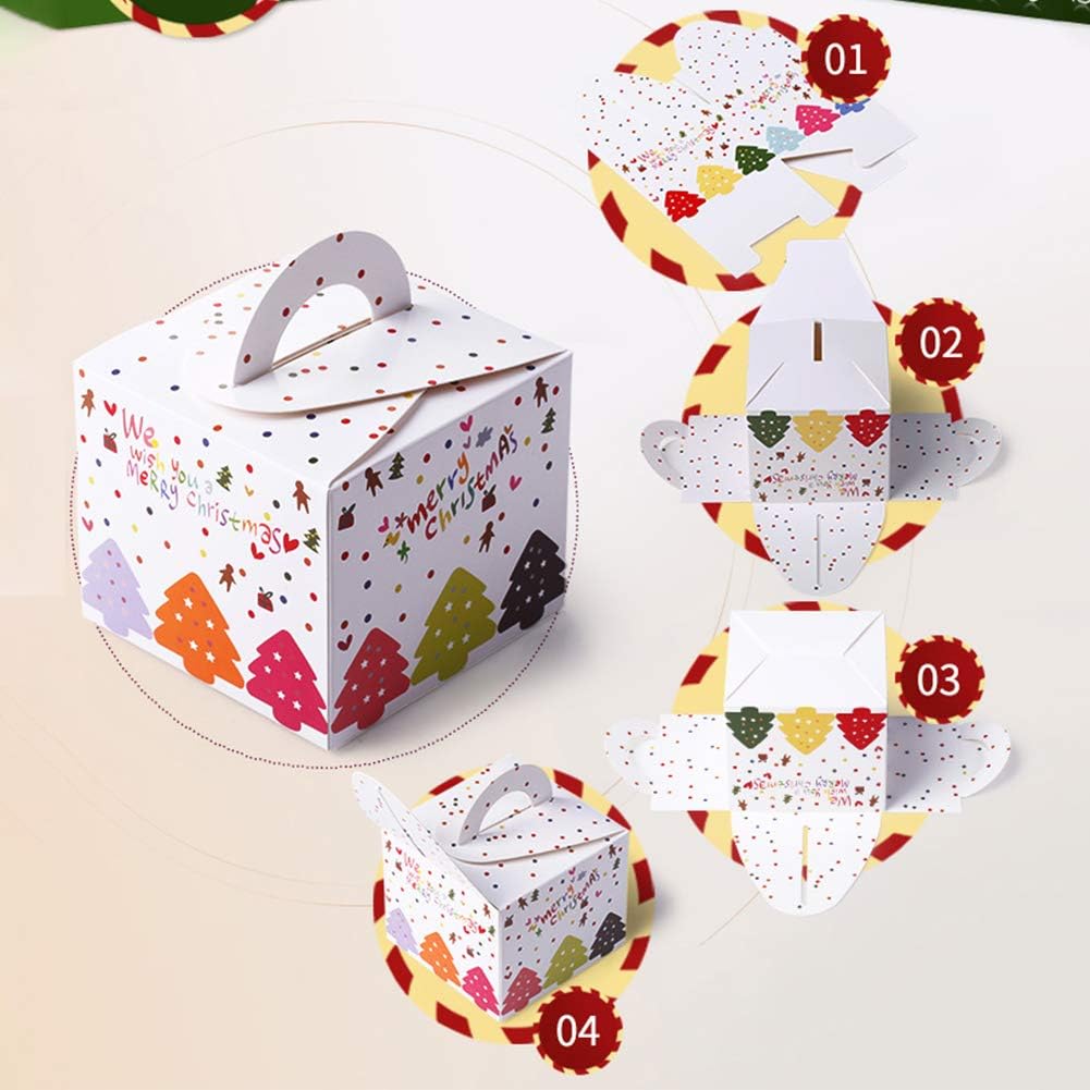 32Pcs Candy Box Gift Boxes Christmas Wedding Favor, Paper Xmas DIY Gift Cake Boxes Decorative Treats Boxes Wedding Favor Party Dessert Cookie Packaging Festival Holiday Christmas Eve Gift for Kids