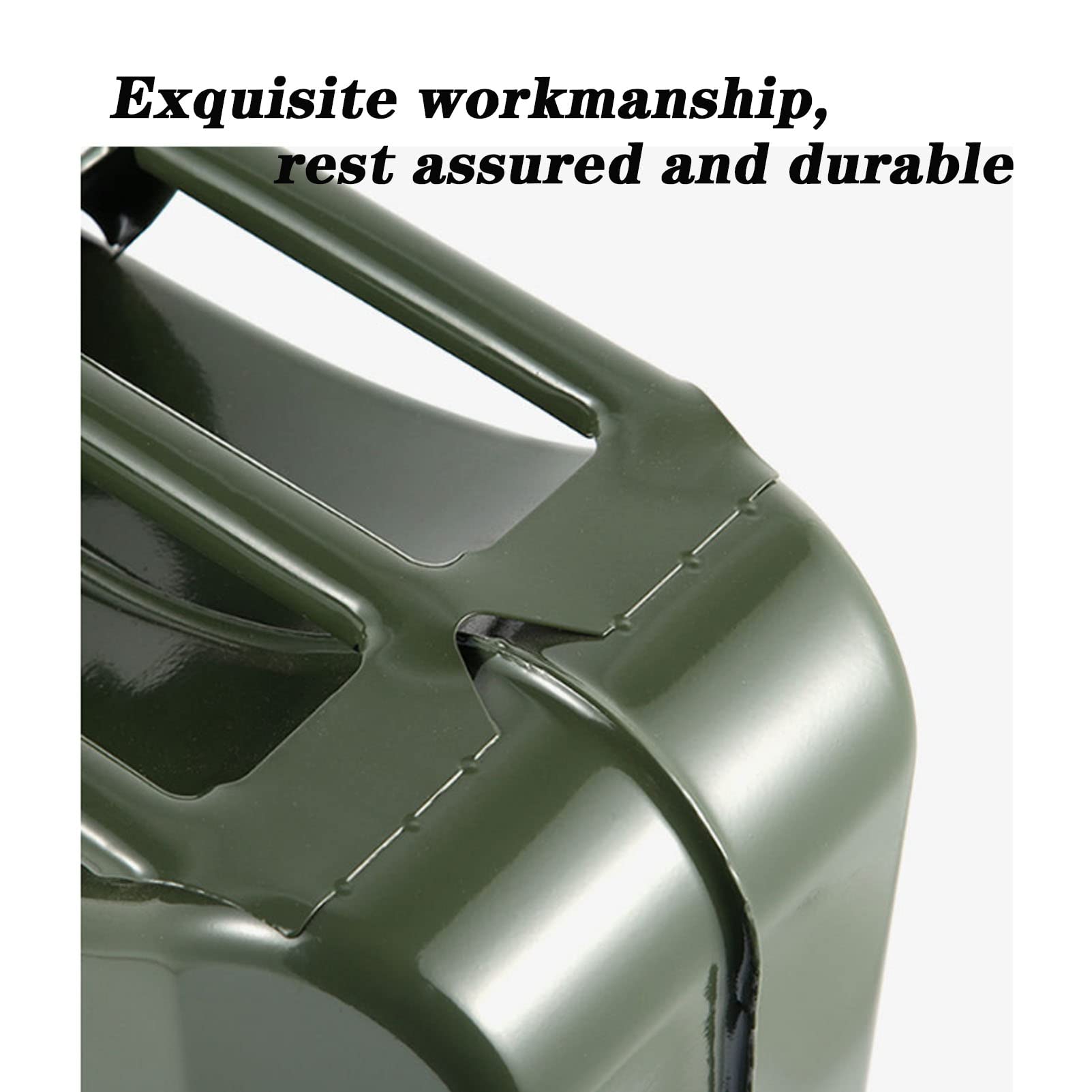 Taniche carburante 5 galloni Combustibile Benzina a benzina - Army Green per Benzina e Diesel Flip Cap Guarnizione in gomma Coperchio Trasporti Liquidi, Bustù flessibile e kit di sfiato (20L)